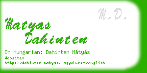 matyas dahinten business card